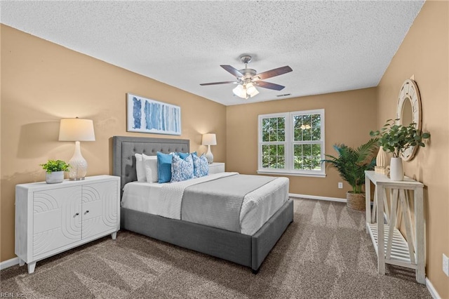 5001 Heathglen Cir, Virginia Beach, VA 23456 - bedroom with carpet, a textured ceiling, and ceiling fan