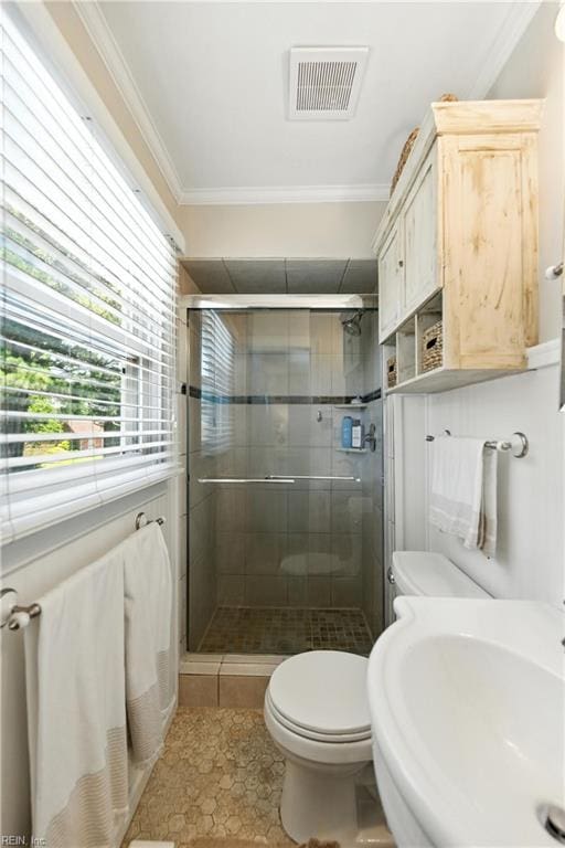 4704 Haygood Point Rd, Virginia Beach, VA 23455 - bathroom with a stall shower and ornamental molding
