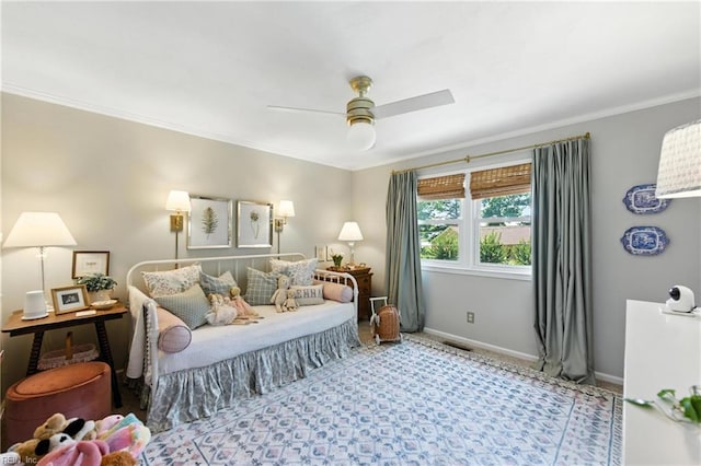 4704 Haygood Point Rd, Virginia Beach, VA 23455 - bedroom with ornamental molding and a ceiling fan