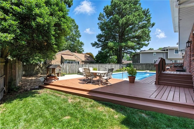 4704 Haygood Point Rd, Virginia Beach, VA 23455 - deck with a fenced backyard and outdoor dining area