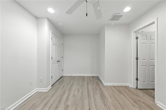622 Jessica Cir Unit 21, Newport News, VA 23606 - unfurnished room featuring light wood-type flooring, a ceiling fan, and recessed lighting