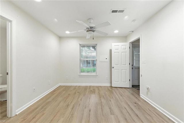 622 Jessica Cir Unit 21, Newport News, VA 23606 - unfurnished bedroom with light wood finished floors, recessed lighting, and a ceiling fan