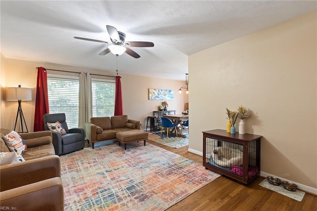 503 Carters Grove Ct, Hampton, VA 23663 - living room featuring a ceiling fan and wood finished floors