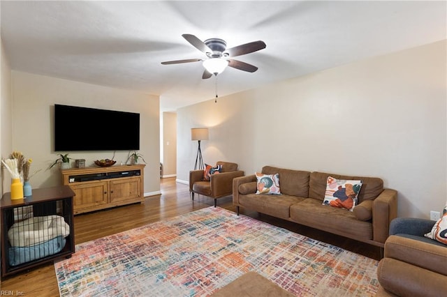 503 Carters Grove Ct, Hampton, VA 23663 - living room featuring wood finished floors and ceiling fan