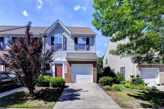 3472 Westham Ln, Toano, VA 23168 - traditional-style home featuring brick siding, an attached garage, concrete driveway, and a shingled roof