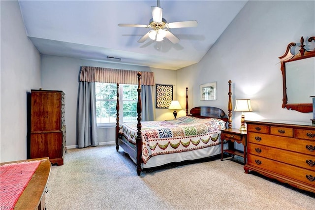 601 Commons Way, Williamsburg, VA 23185 - carpeted bedroom featuring lofted ceiling and ceiling fan