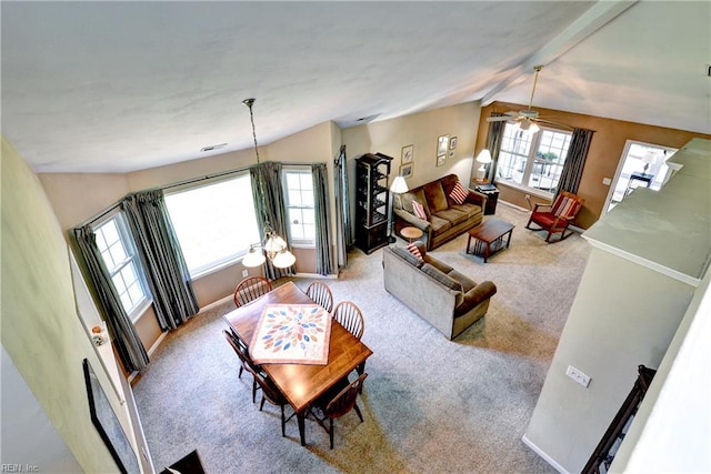 601 Commons Way, Williamsburg, VA 23185 - dining room with carpet floors and a ceiling fan