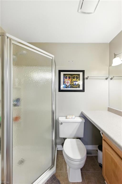 3725 Kingsmill Walk, Virginia Beach, VA 23452 - bathroom with vanity, tile patterned flooring, and a stall shower