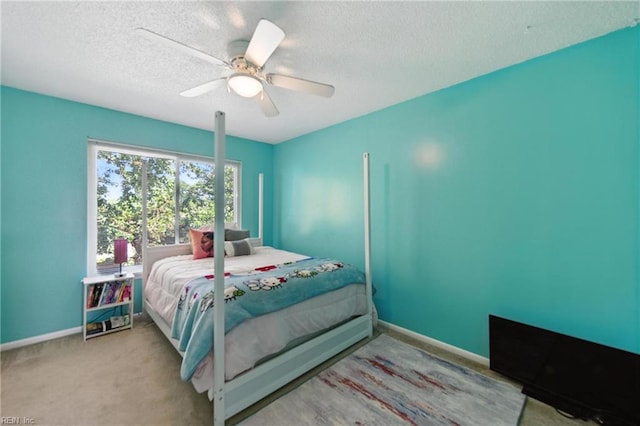3725 Kingsmill Walk, Virginia Beach, VA 23452 - carpeted bedroom with a textured ceiling and a ceiling fan