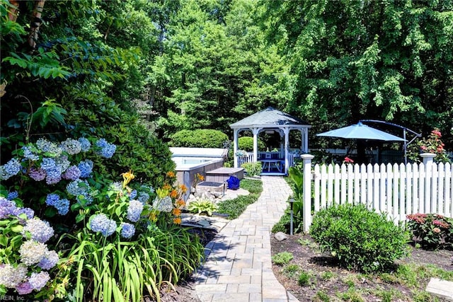 2093 Harpers Ml, Williamsburg, VA 23185 - view of yard featuring a gazebo and an outdoor hot tub