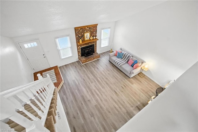 4136 Stonebridge Lndg, Chesapeake, VA 23321 - living room with wood finished floors and a textured ceiling