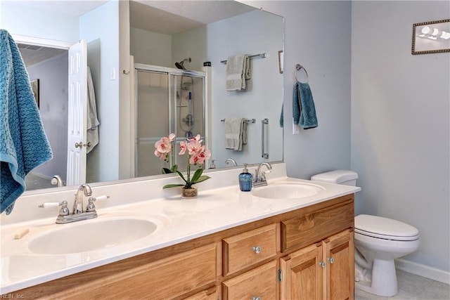 3284 Reades Way, Williamsburg, VA 23185 - full bath with a stall shower, double vanity, and tile patterned floors
