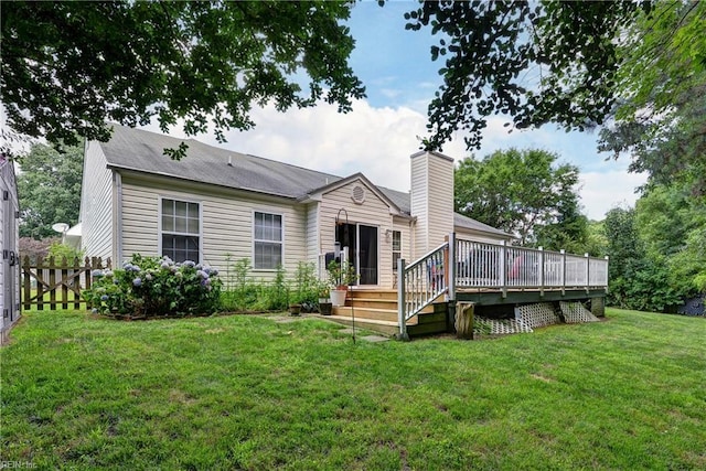 3284 Reades Way, Williamsburg, VA 23185 - back of house featuring a chimney and a deck