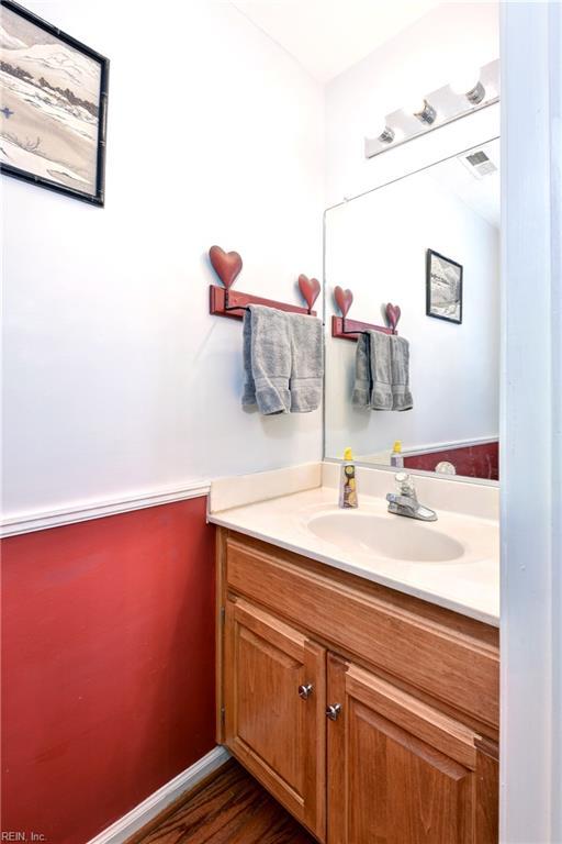 3284 Reades Way, Williamsburg, VA 23185 - bathroom with vanity and wood finished floors