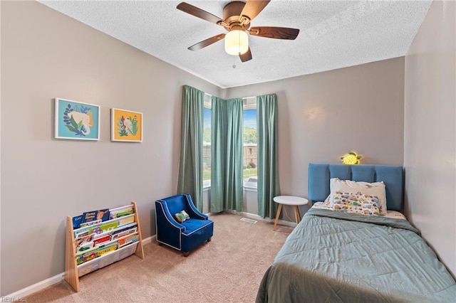 701 Hecate Dr, Virginia Beach, VA 23454 - carpeted bedroom featuring a textured ceiling and ceiling fan