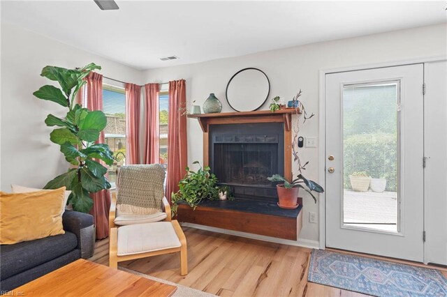701 Hecate Dr, Virginia Beach, VA 23454 - living area with wood finished floors and a fireplace