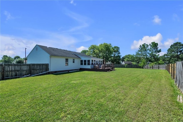 3414 Winterhawk Ct, Chesapeake, VA 23323 - fenced backyard featuring a wooden deck