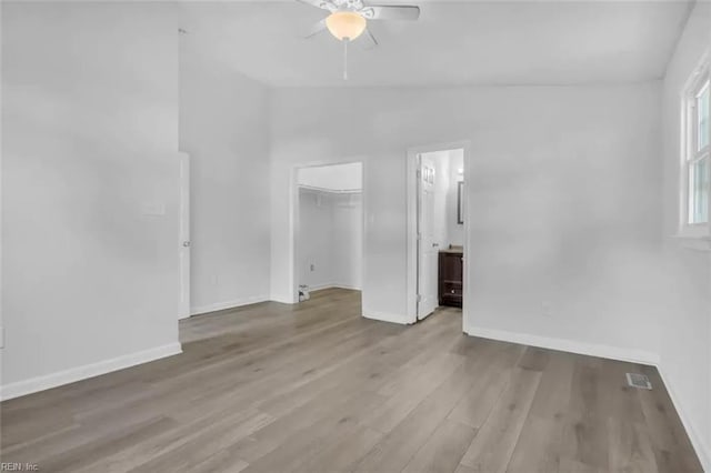 11 Alpine St, Newport News, VA 23606 - spare room with a ceiling fan, wood finished floors, and lofted ceiling