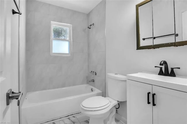 11 Alpine St, Newport News, VA 23606 - bathroom featuring shower / bath combination, marble look tile flooring, and vanity