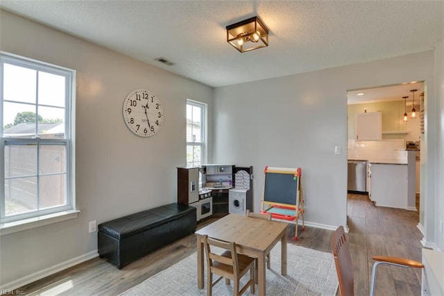 408 Lodge Cv, Chesapeake, VA 23323 - recreation room featuring wood finished floors and a textured ceiling