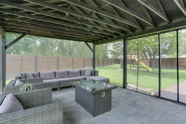 408 Lodge Cv, Chesapeake, VA 23323 - sunroom with an outdoor living space and plenty of natural light