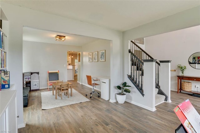 408 Lodge Cv, Chesapeake, VA 23323 - dining room with wood finished floors and stairway