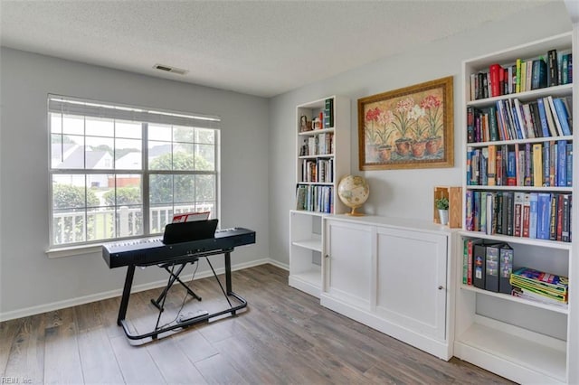 408 Lodge Cv, Chesapeake, VA 23323 - office featuring wood finished floors and a textured ceiling