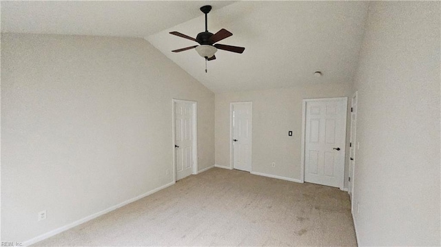 275 Jonathans Way, Suffolk, VA 23434 - spare room with ceiling fan, light colored carpet, and high vaulted ceiling