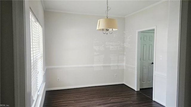 275 Jonathans Way, Suffolk, VA 23434 - unfurnished dining area featuring plenty of natural light, dark wood-style floors, and crown molding