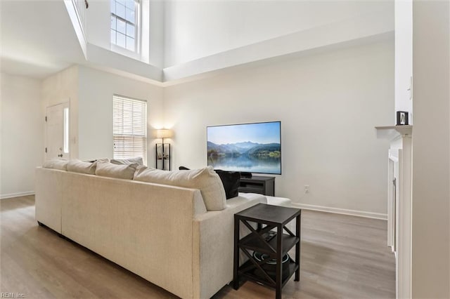 4208 Falcon Creek Dr, Williamsburg, VA 23188 - living area with healthy amount of natural light, wood finished floors, and a high ceiling