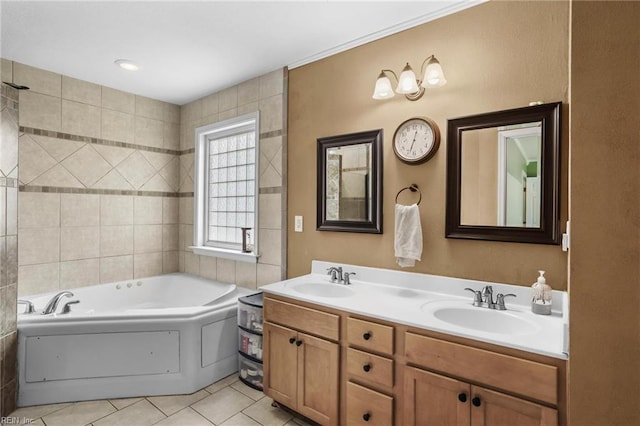 114 Climbing Vine Run, Elizabeth City, NC 27909 - full bath with tile patterned floors, a bath, and double vanity