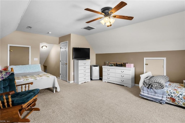 114 Climbing Vine Run, Elizabeth City, NC 27909 - bedroom featuring vaulted ceiling, carpet floors, and a ceiling fan