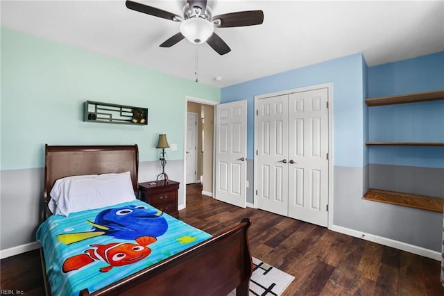 114 Climbing Vine Run, Elizabeth City, NC 27909 - bedroom with wood finished floors, a closet, and ceiling fan