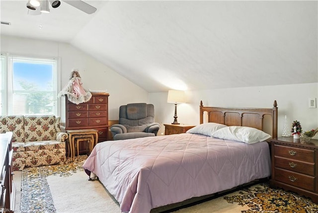 3805 Fleet Ct, Portsmouth, VA 23703 - bedroom with vaulted ceiling and ceiling fan