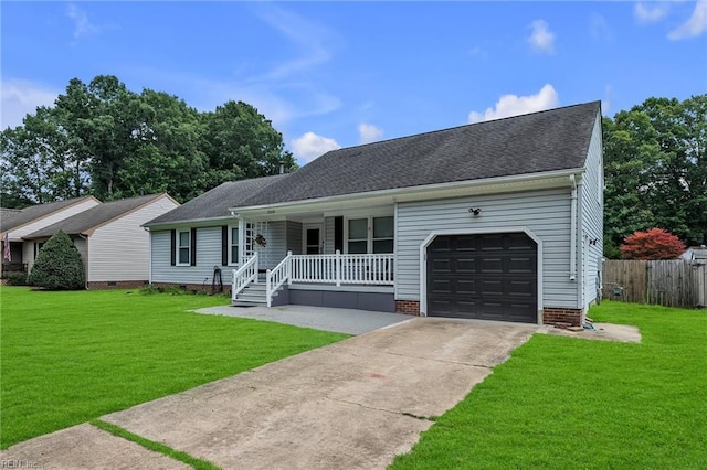 2416 Broadnax Cir, Chesapeake, VA 23323 - view of front facade featuring a porch, an attached garage, driveway, and a shingled roof