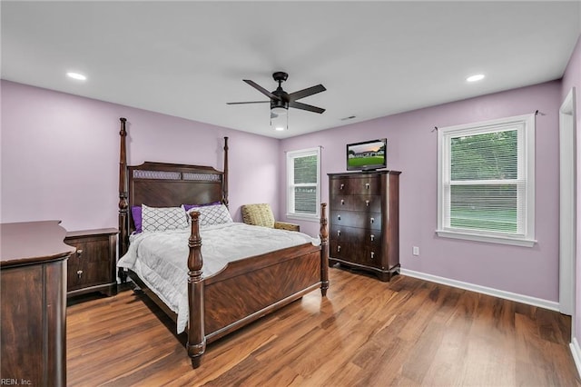 2416 Broadnax Cir, Chesapeake, VA 23323 - bedroom with wood finished floors, recessed lighting, and ceiling fan