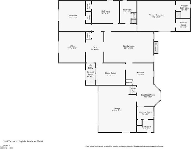 2513 Torrey Pl, Virginia Beach, VA 23454 - view of property floor plan