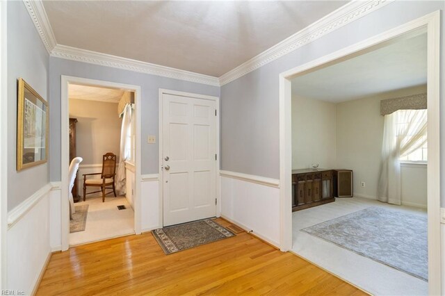 2513 Torrey Pl, Virginia Beach, VA 23454 - entrance foyer with light wood finished floors and crown molding