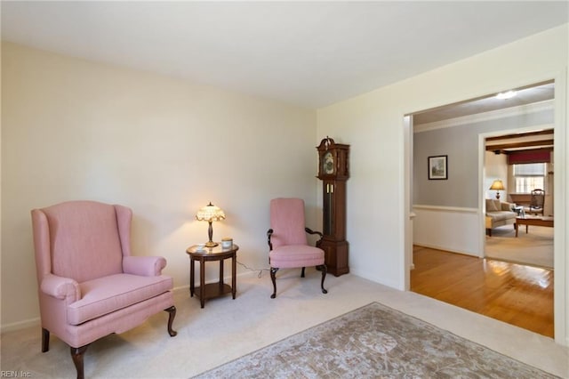 2513 Torrey Pl, Virginia Beach, VA 23454 - sitting room featuring carpet and ornamental molding
