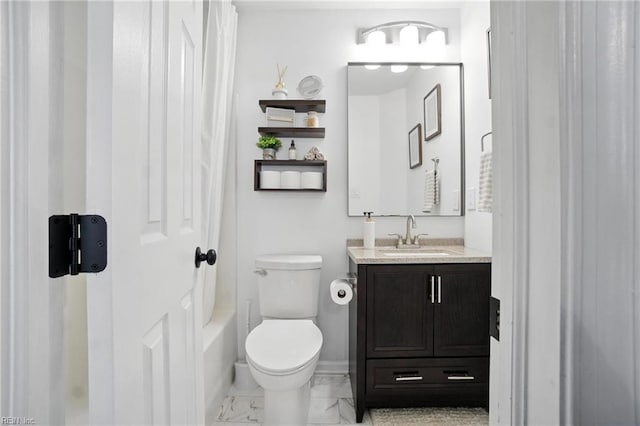 447 Seahorse Run, Chesapeake, VA 23320 - full bathroom featuring marble look tile flooring, vanity, and shower / tub combination