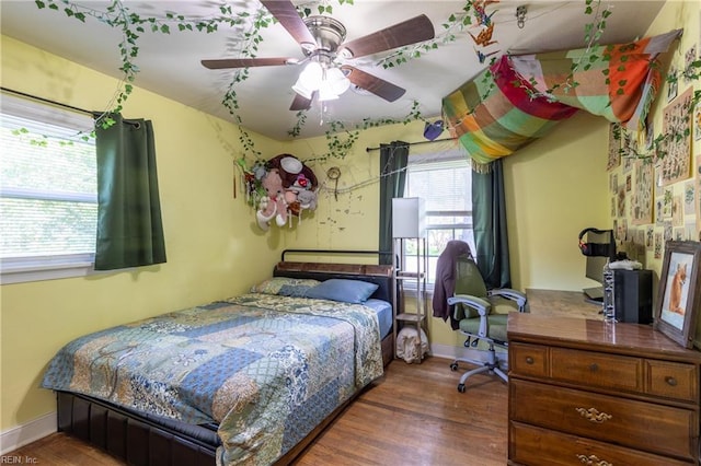 1370 Boxwood Cir, Norfolk, VA 23518 - bedroom with wood finished floors and ceiling fan