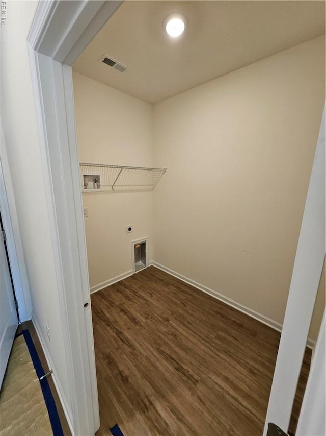 208 St Pauls Ave Unit 30-3, Smithfield, VA 23430 - laundry area featuring hookup for an electric dryer, wood finished floors, and washer hookup