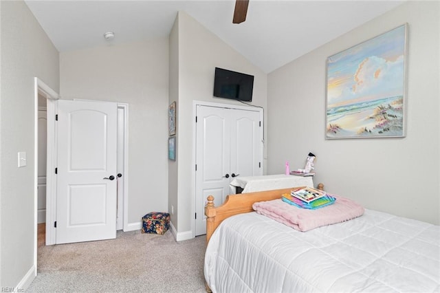 7546 Villa Ct Unit 37, Gloucester Point, VA 23062 - carpeted bedroom with lofted ceiling and ceiling fan