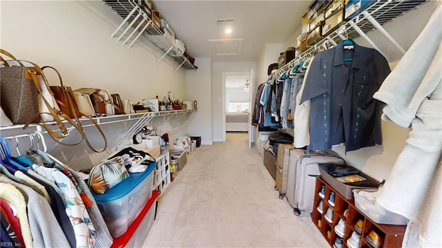 9809 Coral Bells Ct, Toano, VA 23168 - spacious closet featuring attic access and carpet floors