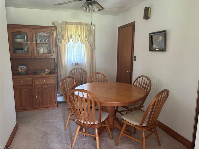 906 Rebecca St, Franklin, VA 23851 - dining space featuring a ceiling fan and baseboards
