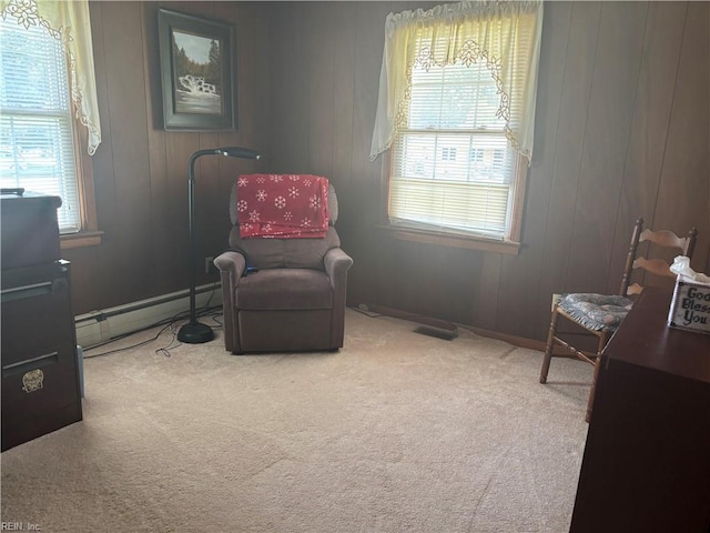 906 Rebecca St, Franklin, VA 23851 - sitting room with carpet flooring and a baseboard radiator
