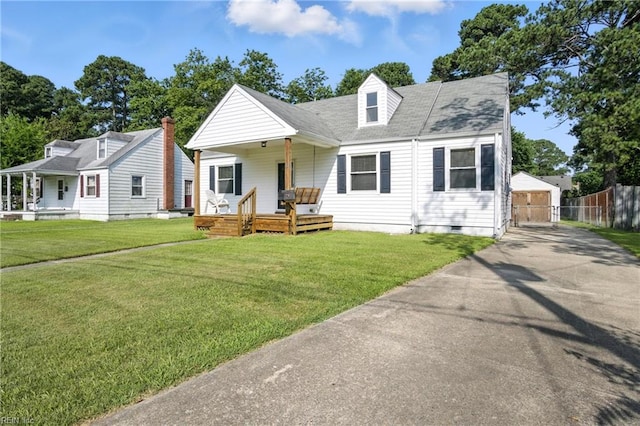 6 Albemarle St, Portsmouth, VA 23707 - view of front of house with covered porch, crawl space, and a detached garage