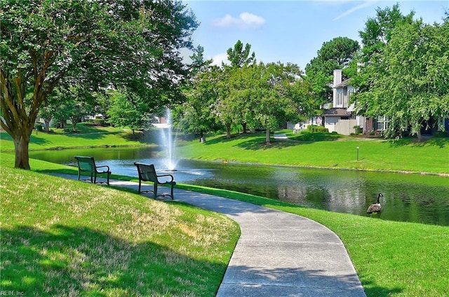 1132 Broadholme Pl Unit 642, Virginia Beach, VA 23455 - view of community with a water view and a lawn