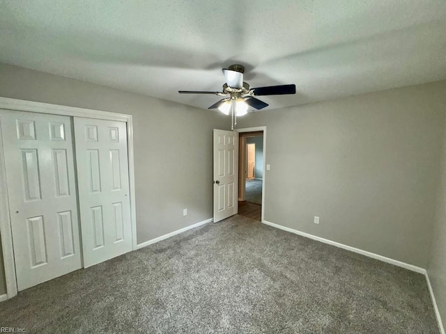 2020 Lyndora Rd, Virginia Beach, VA 23464 - unfurnished bedroom with carpet, a closet, a ceiling fan, and a textured ceiling
