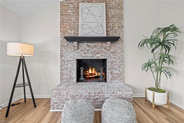 1545 Lake James Dr, Virginia Beach, VA 23464 - detailed view of wood finished floors and a brick fireplace